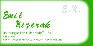 emil mizerak business card